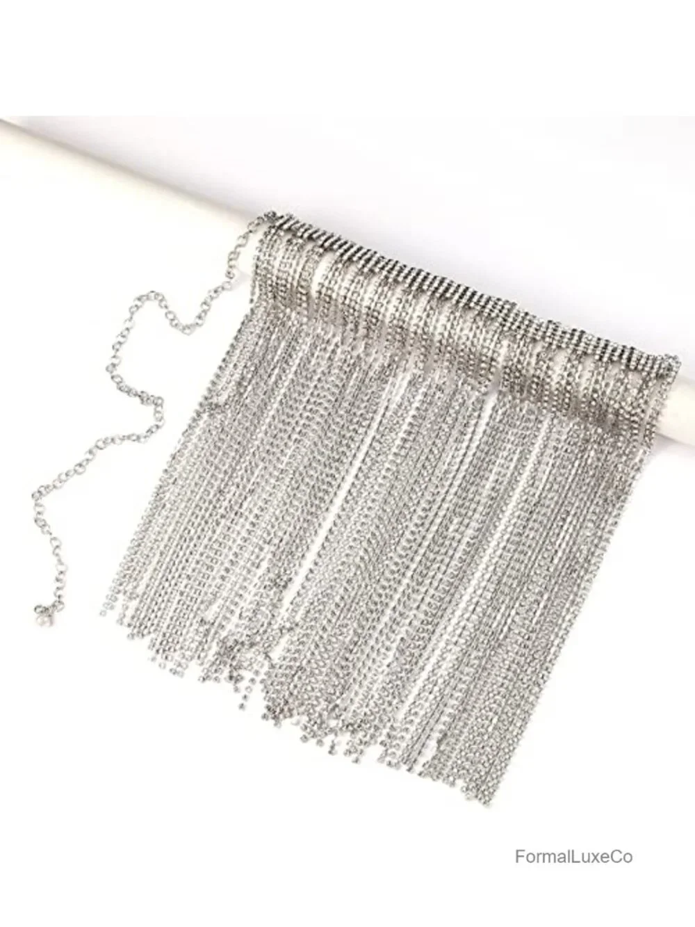 Rhinestone Fringe Waist Chain Belt for Dresses Jeans Skirts